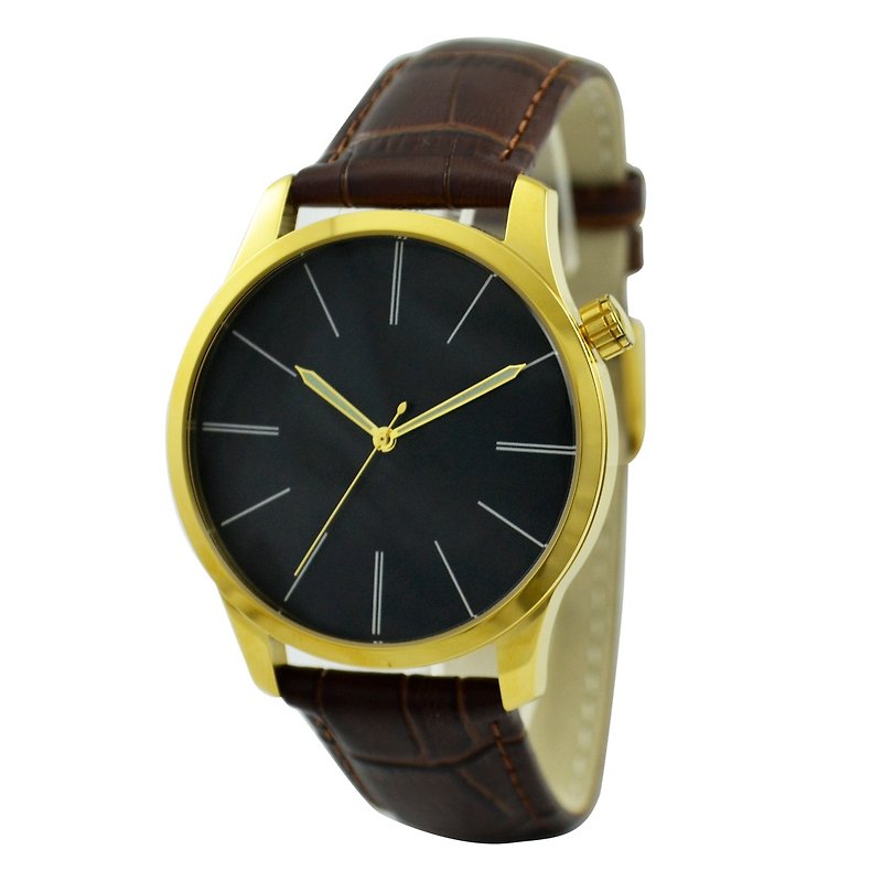 Minimalist Watch with Long Stripe (Big) Gold - Free shipping - นาฬิกาผู้หญิง - โลหะ สีทอง