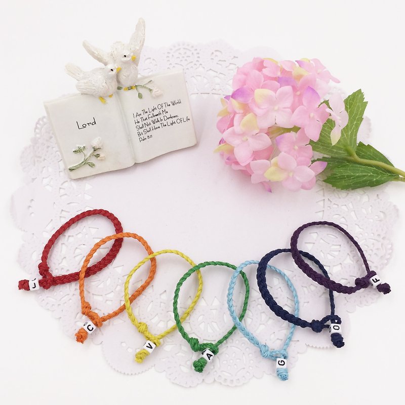 噗妃 - - pure hand-woven lucky bracelet surf foot ring letter buckle imitation leather rope solid color (six shares) - Other - Other Materials 