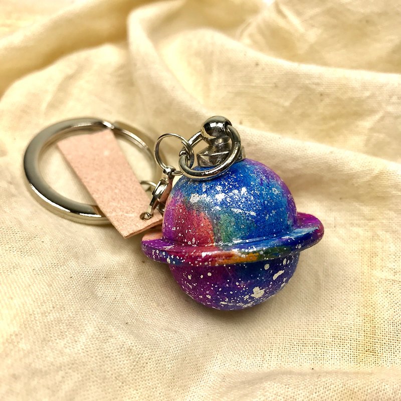 Leather bells Octopus (Galaxy) - Keychains - Genuine Leather Multicolor