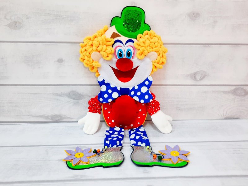 Circus clown, sensory interactive play, Montessori Toy, Felt Board Sets - 寶寶/兒童玩具/玩偶 - 其他材質 紅色