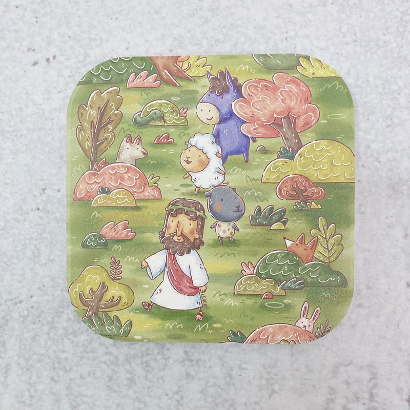 Illustrator water coaster-colorful scenery - ที่รองแก้ว - ดินเผา 