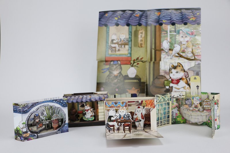 【Pocket Art Museum】Volume 4-Meow Tea Story - งานไม้/ไม้ไผ่/ตัดกระดาษ - กระดาษ 