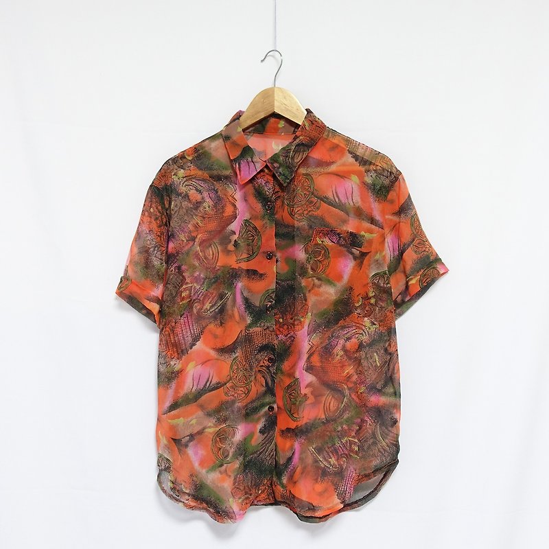 │Slowly│ vintage jacket 38│vintage. Retro. Literature - Women's Shirts - Polyester Multicolor