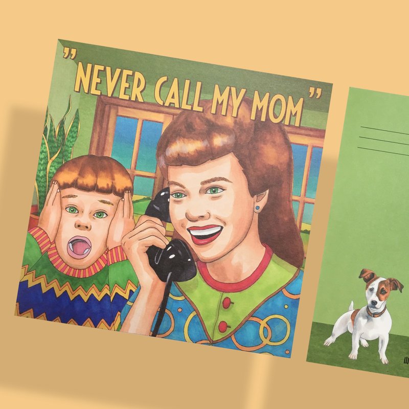 Never Call My Mom Postcard - การ์ด/โปสการ์ด - กระดาษ สีเขียว