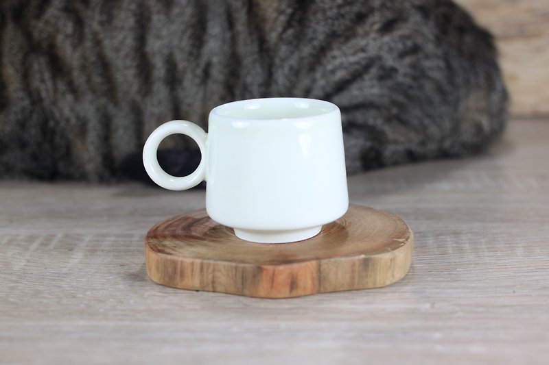 [I Love Mom] 80ml トゥースイエロー単色コーヒーカップ 天然釉 スモールリムカップ 台湾製 - マグカップ - 磁器 