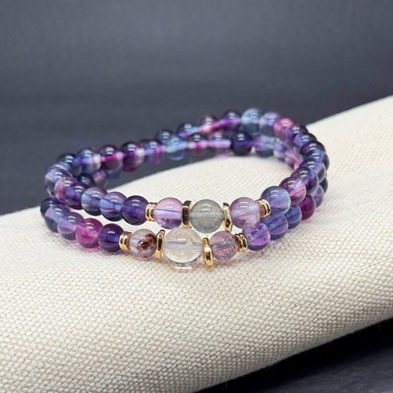 54 Rosary Stone Purple Ghost Gray Moon Medicine Mantra (White Crystal) - Bracelets - Crystal 