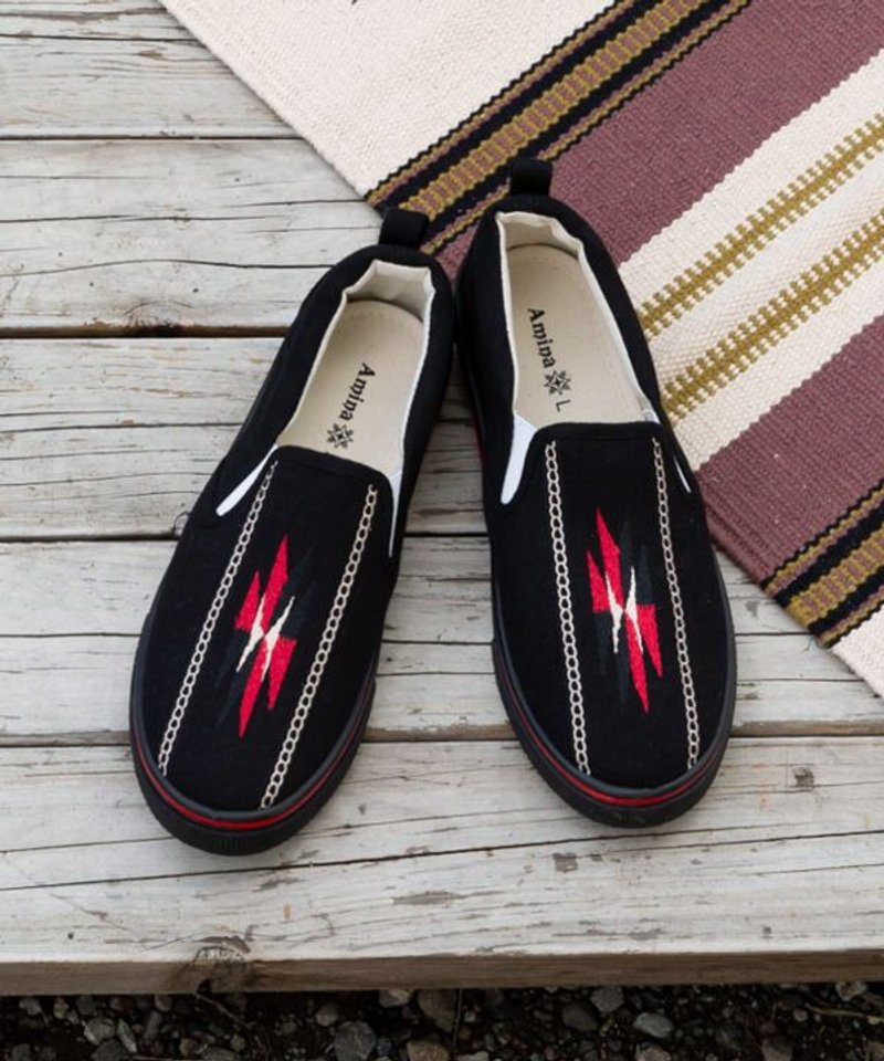 Navajo Pattern Embroidered Slip on - 女休閒鞋/帆布鞋 - 其他材質 