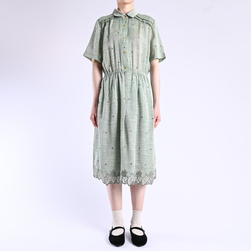 Vintage dress / Vintage 復古洋裝 - ชุดเดรส - วัสดุอื่นๆ สีเขียว