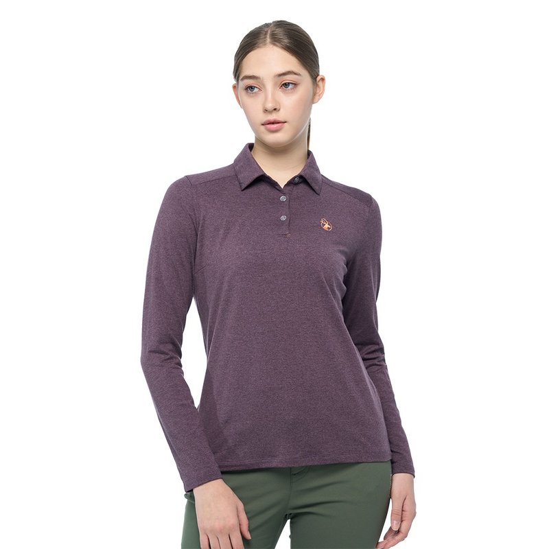 【Wildland 荒野】彈性磨毛POLO保暖衣 女 深咖啡 0B02613-86 - 女上衣/長袖上衣 - 其他材質 咖啡色