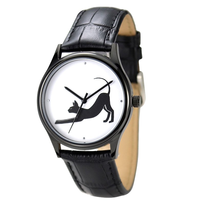 Black Cat Watch Unisex Free Shipping Worldwide - นาฬิกาผู้ชาย - สแตนเลส สีดำ
