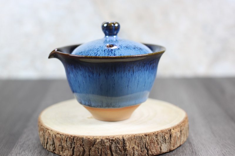 【品味生活】湛海 天目釉 好柿蓋碗 蓋杯 鶯歌名家葉敏祥作品 - 茶壺/茶杯/茶具 - 瓷 