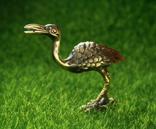 コウノトリ、ツル鳥-真鍮のミニチュア像、金属製の置物 - ショップ