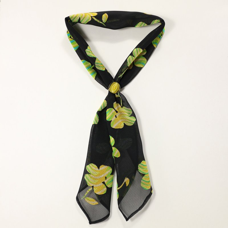 JOJA 日本老布製 領巾 / 髮帶 - 絲巾 - 聚酯纖維 黑色