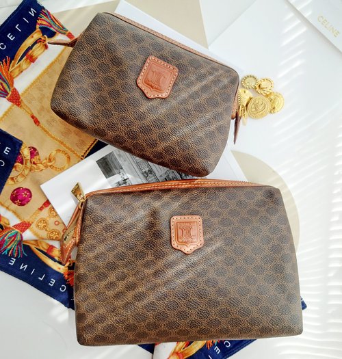 Second-hand bag CELINE Brown flower cosmetic bag chain bag cloud bag  crossbody bag crossbody bag clutch bag shoulder bag - Shop and then i met  you Messenger Bags & Sling Bags 