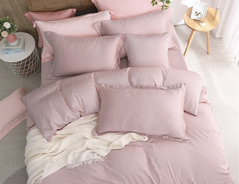 DR3000 乾燥玫瑰粉 80支天絲系萊賽爾/床包枕套組/床包被套組 - 寢具/床單/被套 - 其他材質 