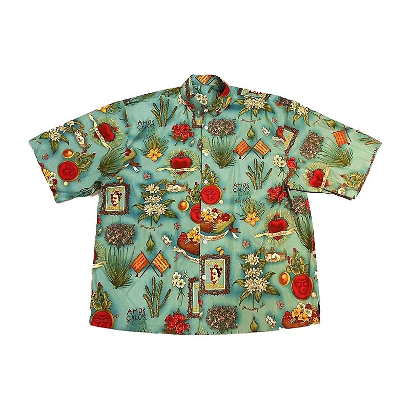 JANWONG Japanese CITYBOY loose silhouette retro floral Hawaiian short-sleeved shirt - Men's Shirts - Cotton & Hemp 