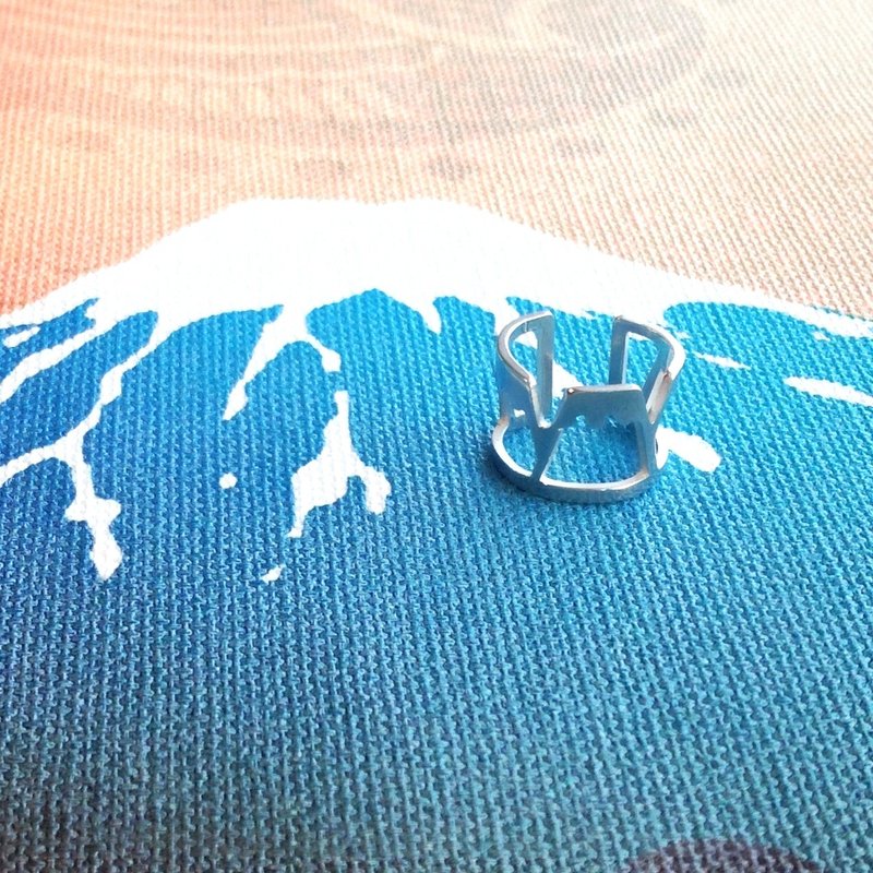 Silver Unisex Ear cuff, Midi ring, Mt.Fuji design - 耳環/耳夾/耳骨夾 - 其他金屬 