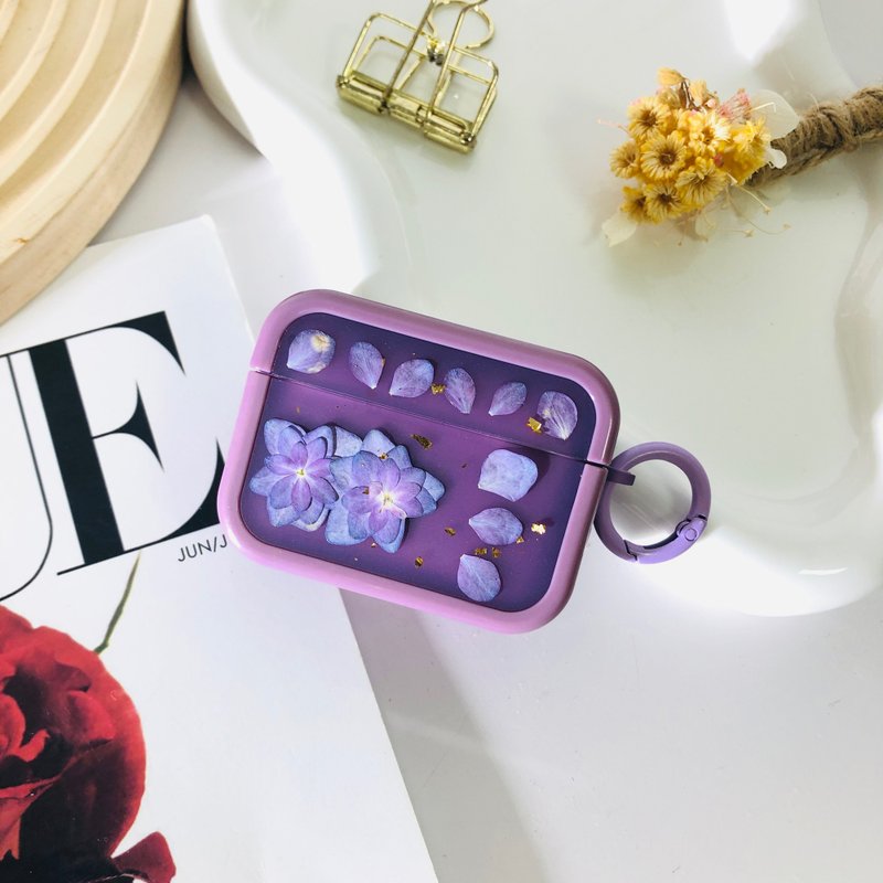 羅蘭紫壓花耳機殼,搭配AirPods 1,2,3,4,AirPods Pro 2,精美禮物 - 耳機/藍牙耳機 - 植物．花 