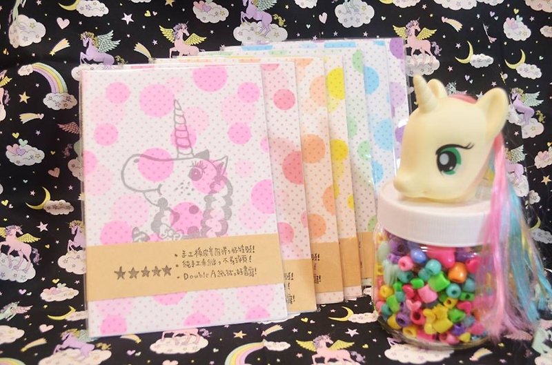 Rainbow Bubble Unicorn Handmade Sewing Notebook - Notebooks & Journals - Paper 