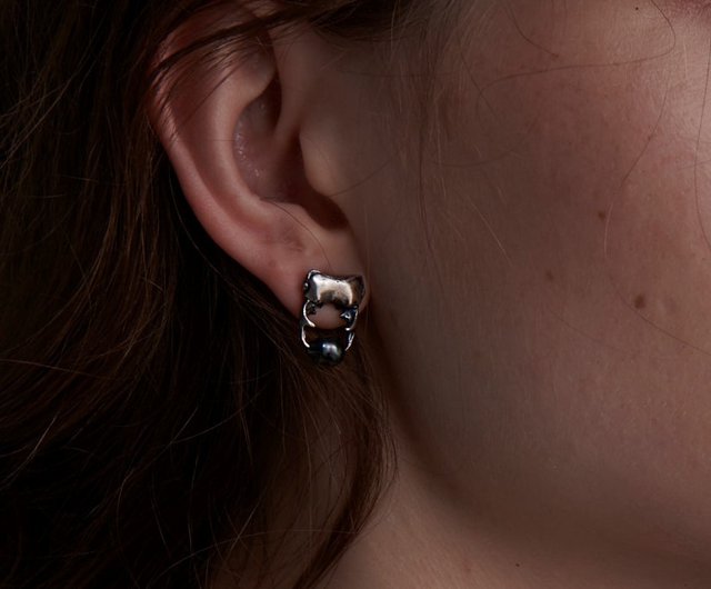 Dorcus titanus sika .925 Silver earrings - Shop MIX GENE Earrings