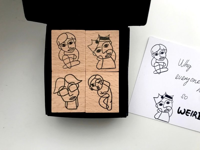 The Boy- Weird Team Rubber Stamp Set - ตราปั๊ม/สแตมป์/หมึก - ไม้ 