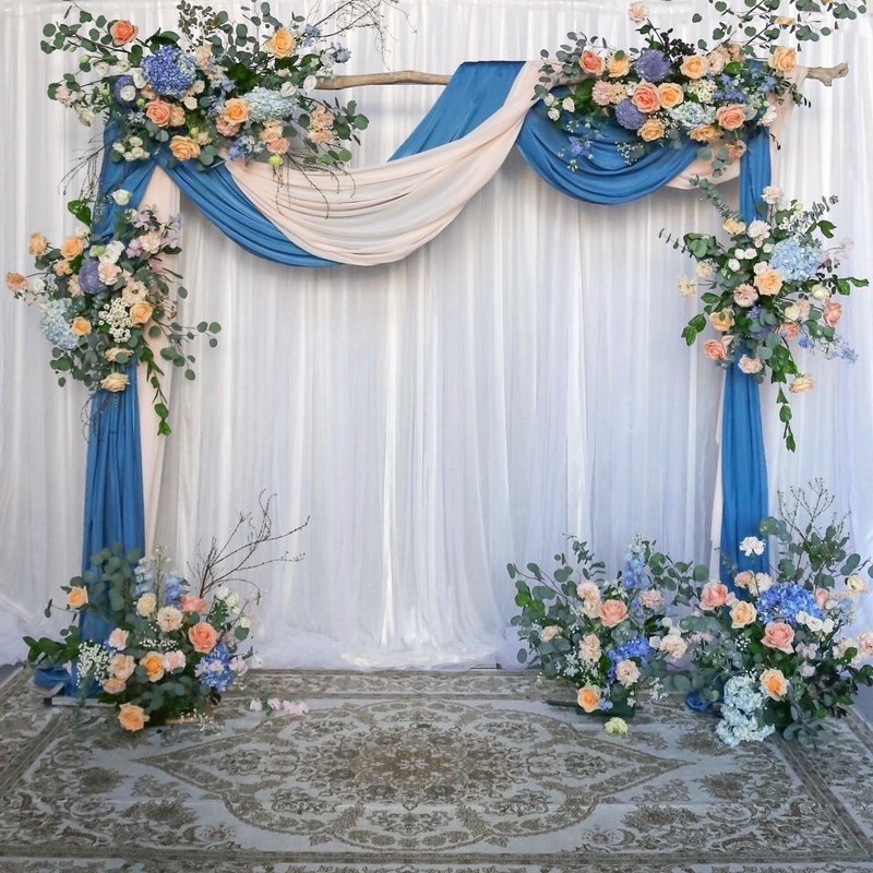 [Meet Eternity] Blue Vow Wedding Backboard Wedding Layout Plan - ช่อดอกไม้แห้ง - พืช/ดอกไม้ 