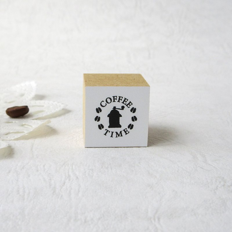 Coffee stamp /mini circle: coffee mill - ตราปั๊ม/สแตมป์/หมึก - ยาง 