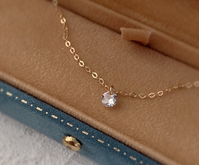 ロゼモン　Rosemont一粒ダイヤ 14k ネックレス L009 ラボグロウンダイヤモンド/ネックレス/1.00ct(プラチナ