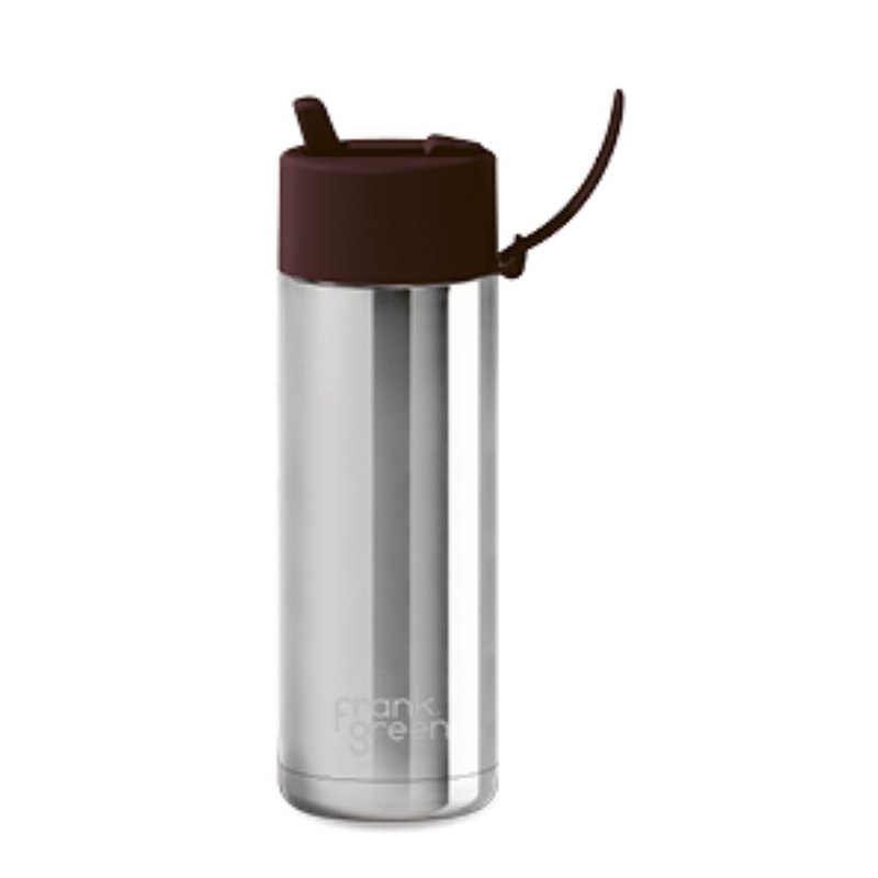【frank green Taiwan】 Triple-Walled Insulated Bottle 595ml Chrome Series_Chocolate Lid - Pitchers - Stainless Steel Brown