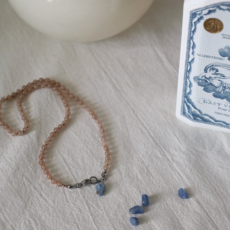 Brown Sugar & Blue Salt Jade Necklace - สร้อยคอ - สแตนเลส หลากหลายสี