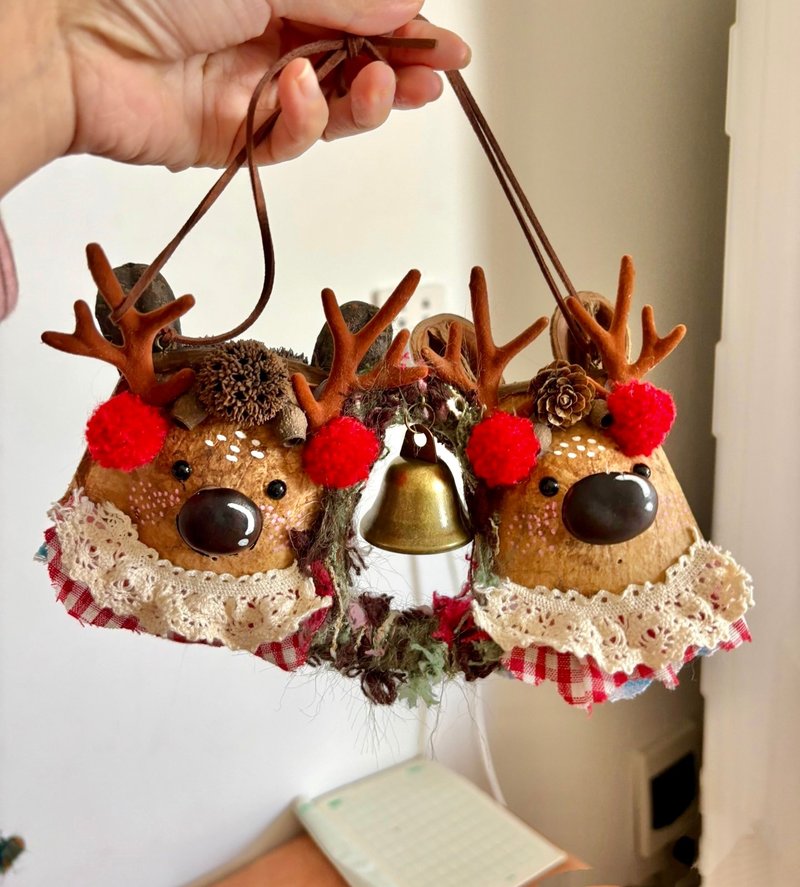 聖誕麋鹿掛件|天然榼藤豆莢種子 - 吊飾/掛飾 - 植物．花 