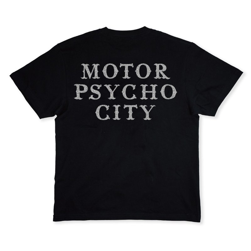 【Knockout】Motor Psycho City short-sleeved T-shirt retro knight old school - Men's T-Shirts & Tops - Cotton & Hemp 