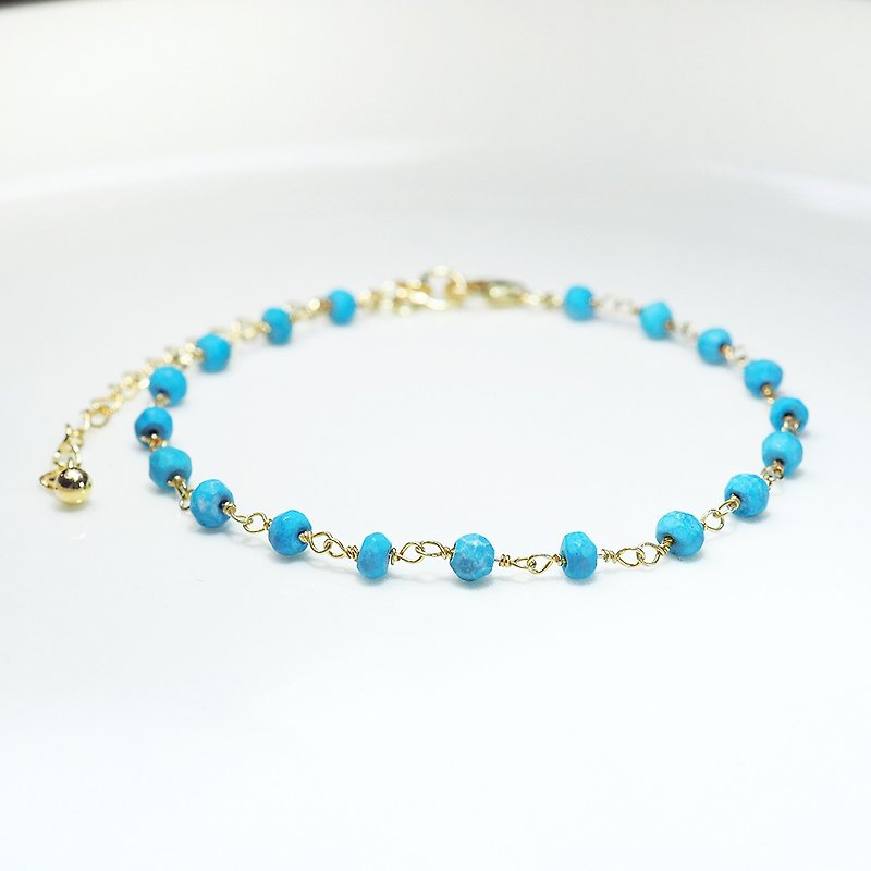 [Buy one get one free] || Birthstone for December|| Stone yellow K color 925 Silver very thin bracelet - Bracelets - Silver Blue