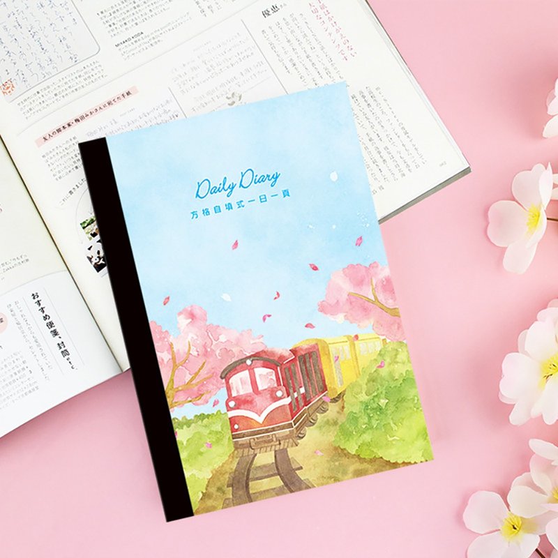 Chuyu A5/25K 半年誌/萬用日誌/手札/手帳(自填式方格1日1頁)-櫻 - 筆記本/手帳 - 紙 粉紅色