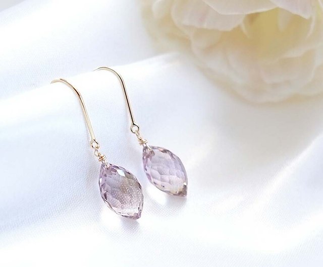 K18 High Quality Ametrine Finest Cut Drop Earrings or Clip-On Natural  Stones 2 Types of Natural Stones - Shop hannah-jewelry Earrings u0026 Clip-ons  - Pinkoi