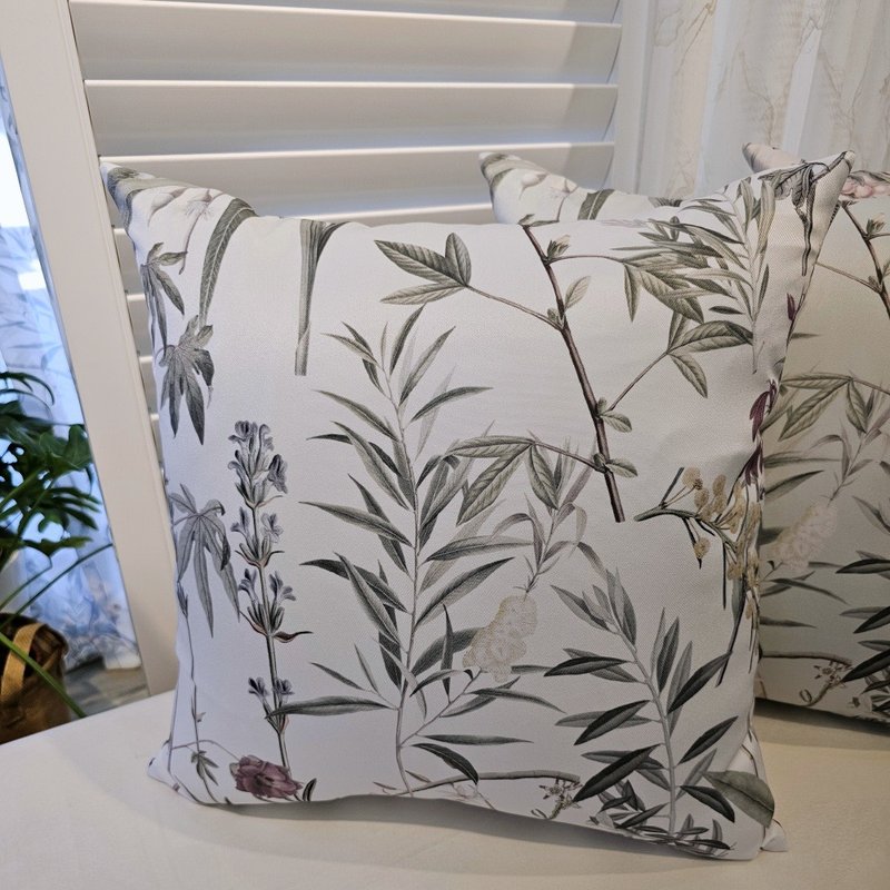 HC printed pillowcase in stock European and American flower version HC7003-05 Blossoms Brocade - white background - หมอน - เส้นใยสังเคราะห์ 