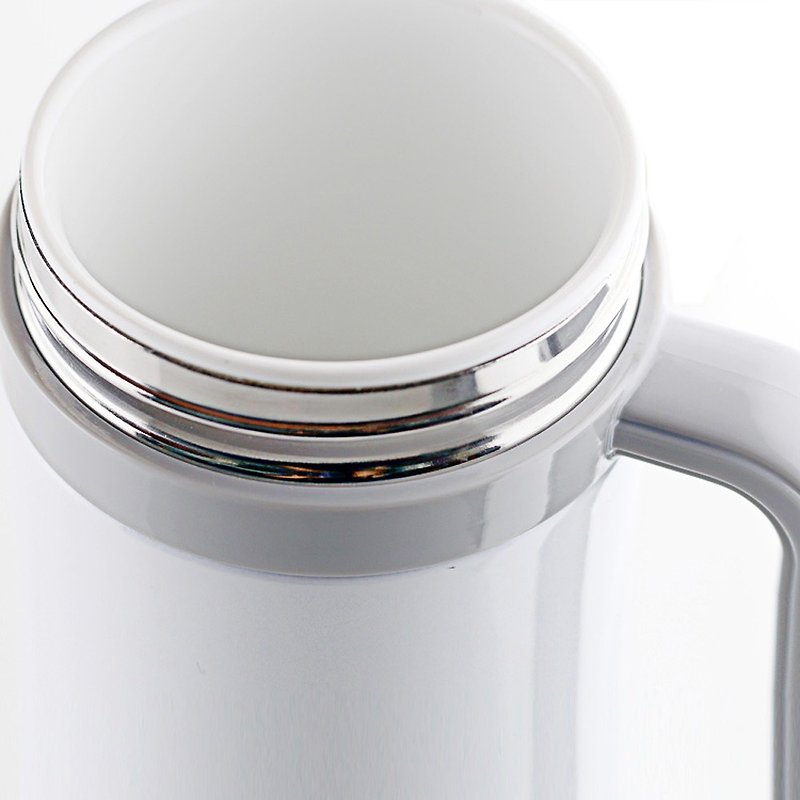 【送矽質保鮮蓋】SMF骨瓷保溫杯 475ml (雙色可選) - 保溫瓶/保溫杯 - 瓷 白色