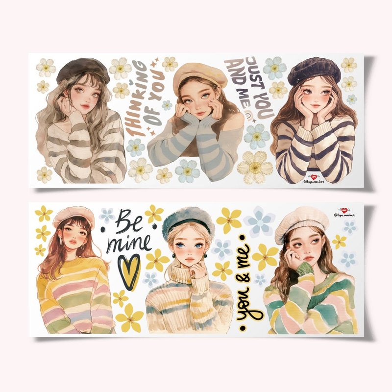 Winter Character Stickers Set 6 Sheets - สติกเกอร์ - กระดาษ 