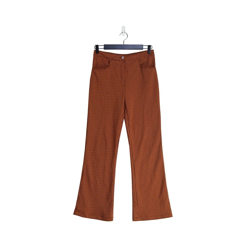 A‧PRANK :DOLLY :: Vintage VINTAGE Orange Black Houndstooth Flare Pants (P808030) - กางเกงขายาว - ผ้าฝ้าย/ผ้าลินิน สีส้ม