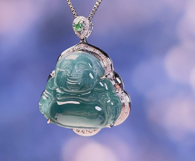 Blue jade buddha on sale pendant