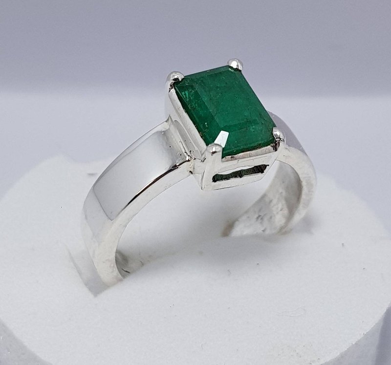 Natural Emerald Ring Unheated Untreated Green Emerald Ring Swat rich green - 戒指 - 寶石 綠色