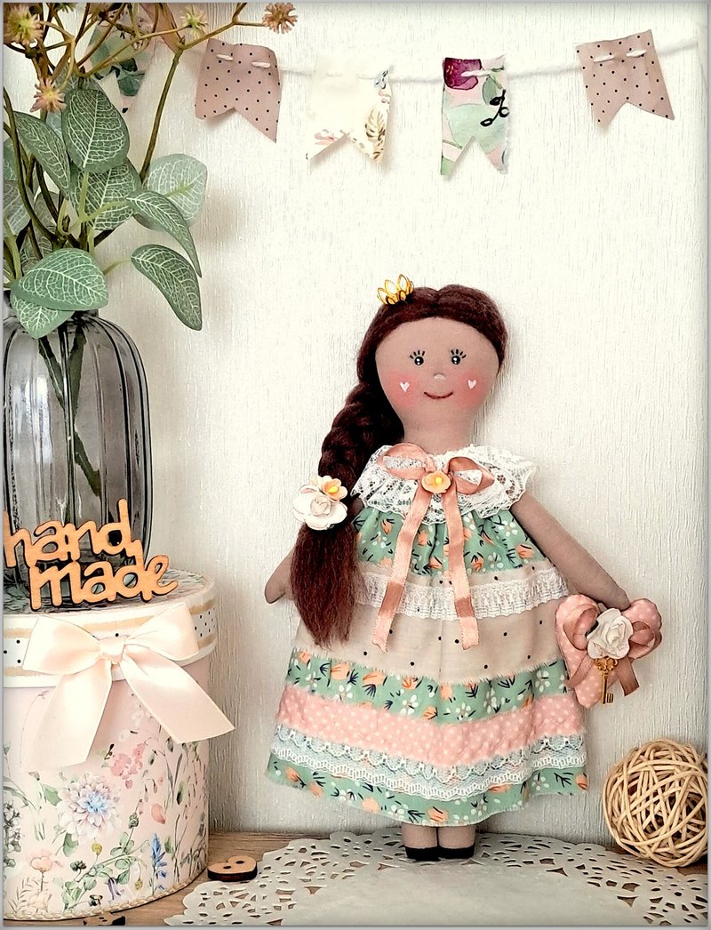 Princess fabric doll ,Rag Doll ,cloth doll ,handmade art doll ,handmade soft - 玩偶/公仔 - 棉．麻 