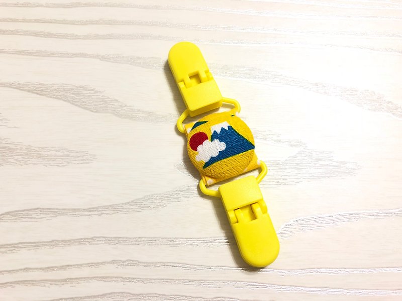 Japan's Mount Fuji (yellow) / kindergarten must-have handkerchief folder. Universal folder. Double-headed clip. Toy clip. - Other - Cotton & Hemp Yellow