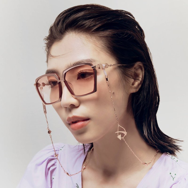 【快速出貨】G.R.A.N.D 墨鏡和 STAR玫瑰金吊鍊 優惠組合價 - 太陽眼鏡/墨鏡 - 不鏽鋼 粉紅色