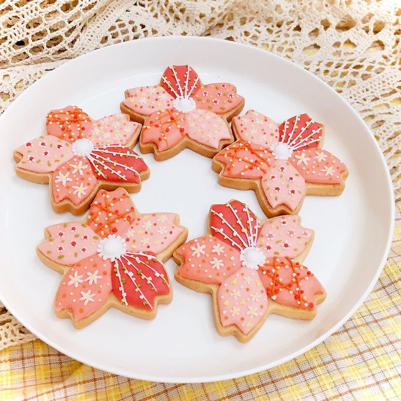 Sakura-icing biscuits-10 pcs/group - Handmade Cookies - Fresh Ingredients 