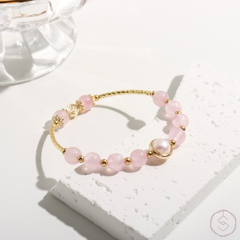 [Double 11 Promotion] Little Diana | Pink Crystal Pearls | Natural Crystal Bracelet - สร้อยข้อมือ - คริสตัล สึชมพู