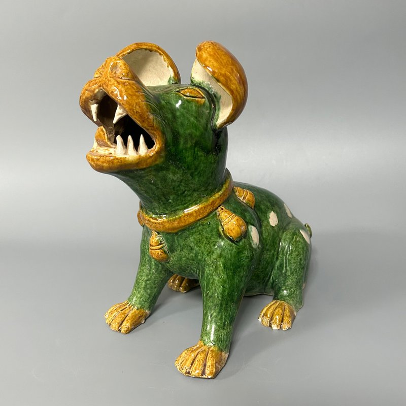 唐綠釉犬俑 - 擺飾/家飾品 - 陶 卡其色