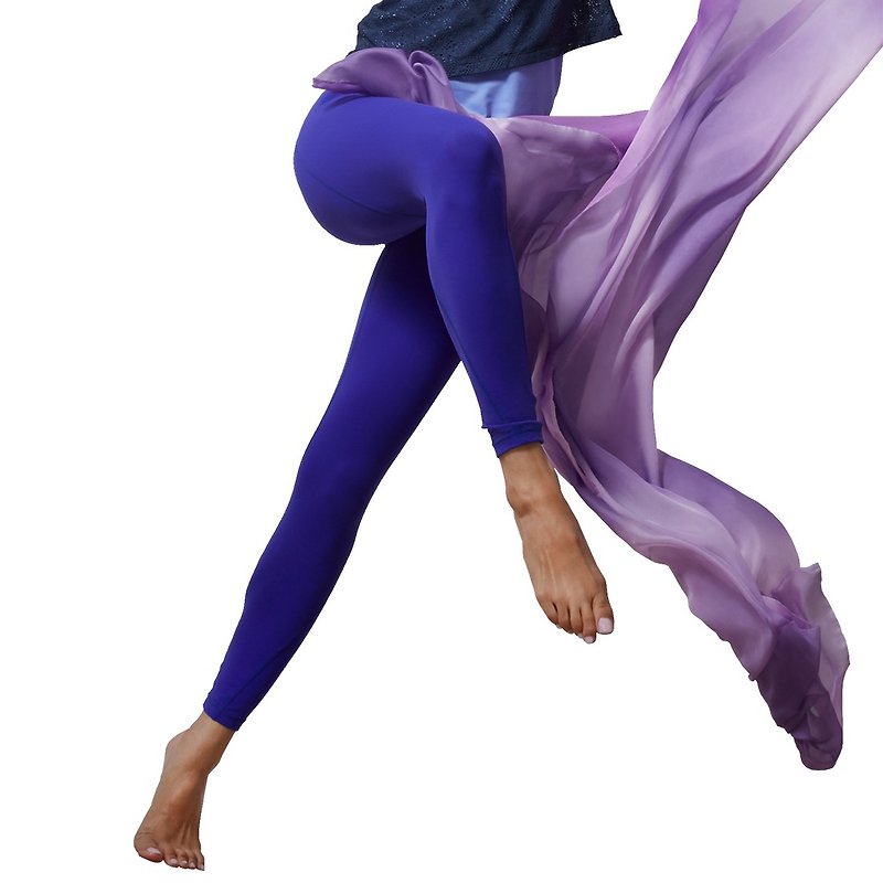 [MACACA] hip fixed small hip veins nine pants - ATE7482 sapphire blue - Women's Yoga Apparel - Nylon Blue