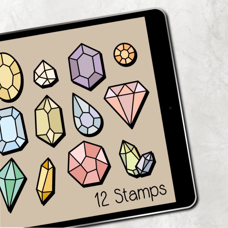 Gem Procreate Brush Stamp - 其他數位商品 - 其他材質 