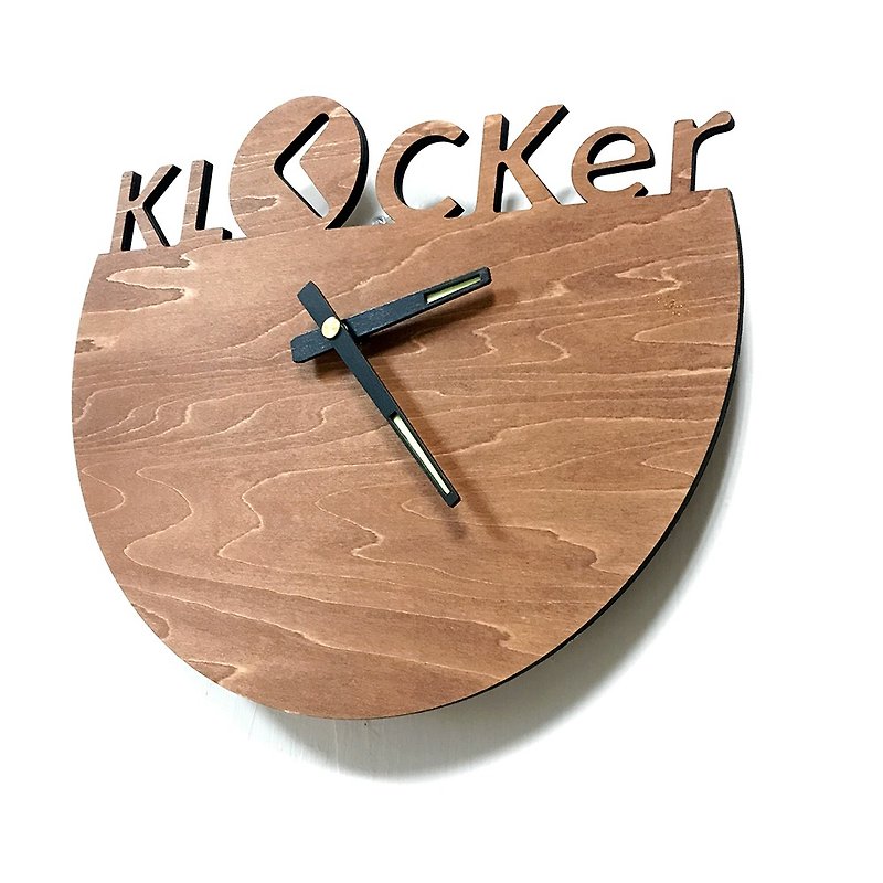Handmade wooden creative clock-text clock - Clocks - Wood Brown